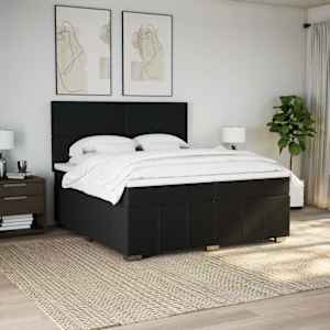 Box spring postel s matrací černá 200x200 cm textil - obrázek 5