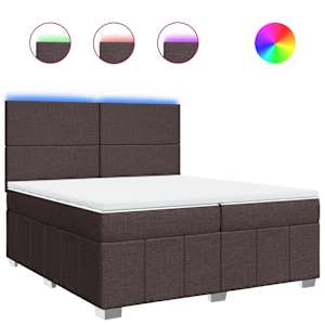 Box spring postel s matrací tmavě hnědá 200x200 cm textil - obrázek 2