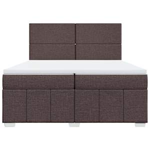 Box spring postel s matrací tmavě hnědá 200x200 cm textil - obrázek 6