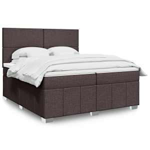 Box spring postel s matrací tmavě hnědá 200x200 cm textil - obrázek 1