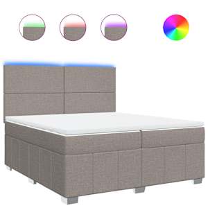 Box spring postel s matrací taupe 200x200 cm textil - obrázek 2