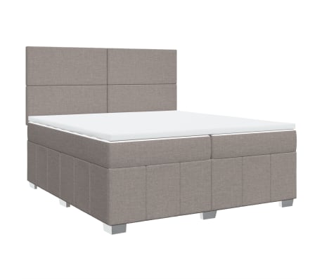vidaXL Κρεβάτι Boxspring με Στρώμα Taupe 200x200 εκ. Υφασμάτινο