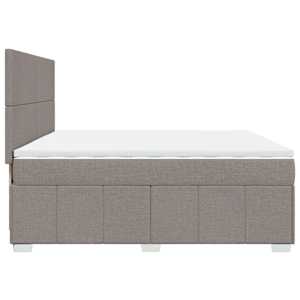 Box spring postel s matrací taupe 200x200 cm textil - obrázek 7