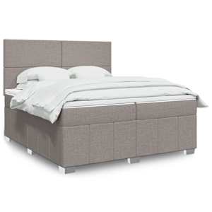 Box spring postel s matrací taupe 200x200 cm textil - obrázek 1