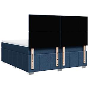 Box spring postel s matrací modrá 200x200 cm textil - obrázek 8