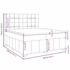 Box spring postel s matrací světle šedá 200 x 200 cm textil - obrázek 18