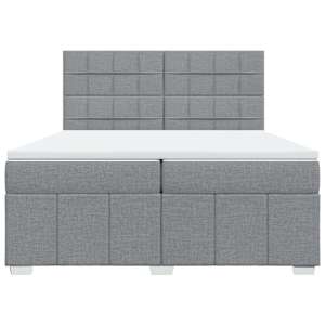 Box spring postel s matrací světle šedá 200 x 200 cm textil - obrázek 6