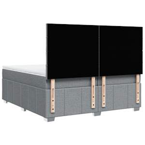Box spring postel s matrací světle šedá 200 x 200 cm textil - obrázek 8