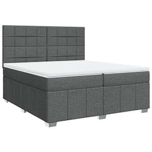 Box spring postel s matrací tmavě šedá 200x200 cm textil - obrázek 3