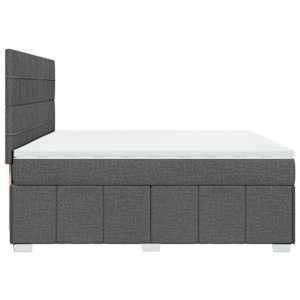 Box spring postel s matrací tmavě šedá 200x200 cm textil - obrázek 7