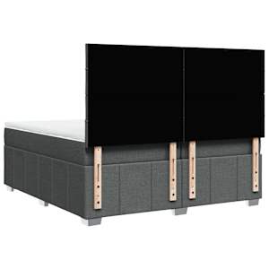Box spring postel s matrací tmavě šedá 200x200 cm textil - obrázek 8