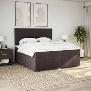 Box spring postel s matrací tmavě hnědá 200x200 cm textil - obrázek 5
