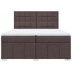 Box spring postel s matrací tmavě hnědá 200x200 cm textil - obrázek 6