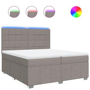 Box spring postel s matrací taupe 200x200 cm textil - obrázek 2
