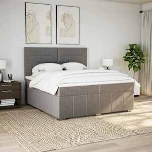 Box spring postel s matrací taupe 200x200 cm textil - obrázek 5