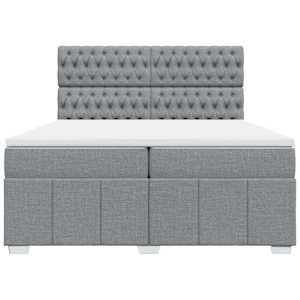 Box spring postel s matrací světle šedá 200 x 200 cm textil - obrázek 6