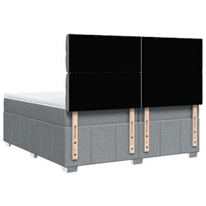 Box spring postel s matrací světle šedá 200 x 200 cm textil - obrázek 8