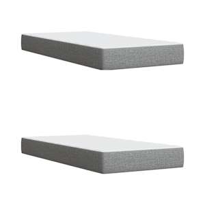 Box spring postel s matrací světle šedá 200 x 200 cm textil - obrázek 11
