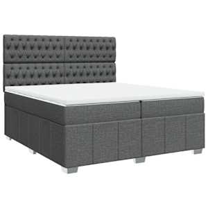 Box spring postel s matrací tmavě šedá 200x200 cm textil - obrázek 3