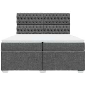 Box spring postel s matrací tmavě šedá 200x200 cm textil - obrázek 6