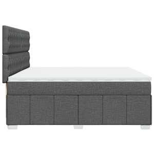 Box spring postel s matrací tmavě šedá 200x200 cm textil - obrázek 7