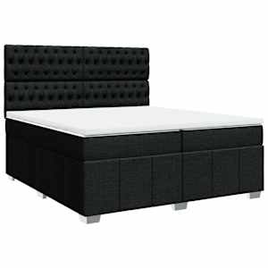Box spring postel s matrací černá 200x200 cm textil - obrázek 3