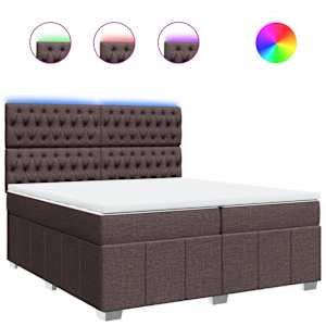 Box spring postel s matrací tmavě hnědá 200x200 cm textil - obrázek 2