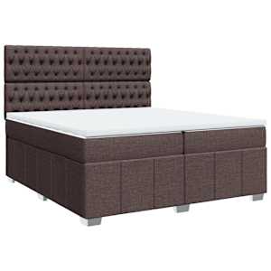 Box spring postel s matrací tmavě hnědá 200x200 cm textil - obrázek 3