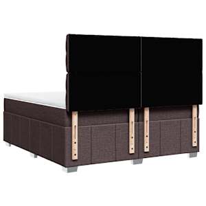 Box spring postel s matrací tmavě hnědá 200x200 cm textil - obrázek 8