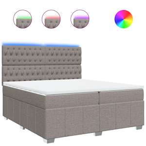 Box spring postel s matrací taupe 200x200 cm textil - obrázek 2