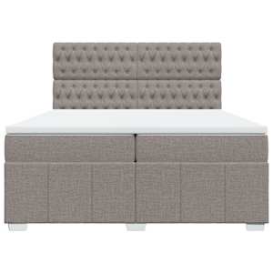 Box spring postel s matrací taupe 200x200 cm textil - obrázek 6