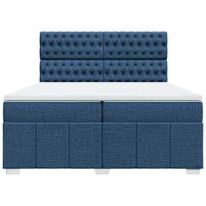 Box spring postel s matrací modrá 200x200 cm textil - obrázek 6