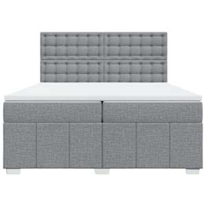 Box spring postel s matrací světle šedá 200 x 200 cm textil - obrázek 6