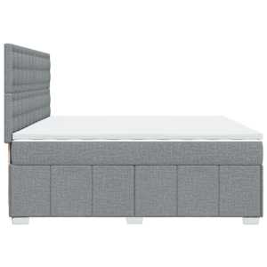 Box spring postel s matrací světle šedá 200 x 200 cm textil - obrázek 7
