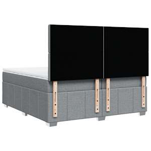 Box spring postel s matrací světle šedá 200 x 200 cm textil - obrázek 8
