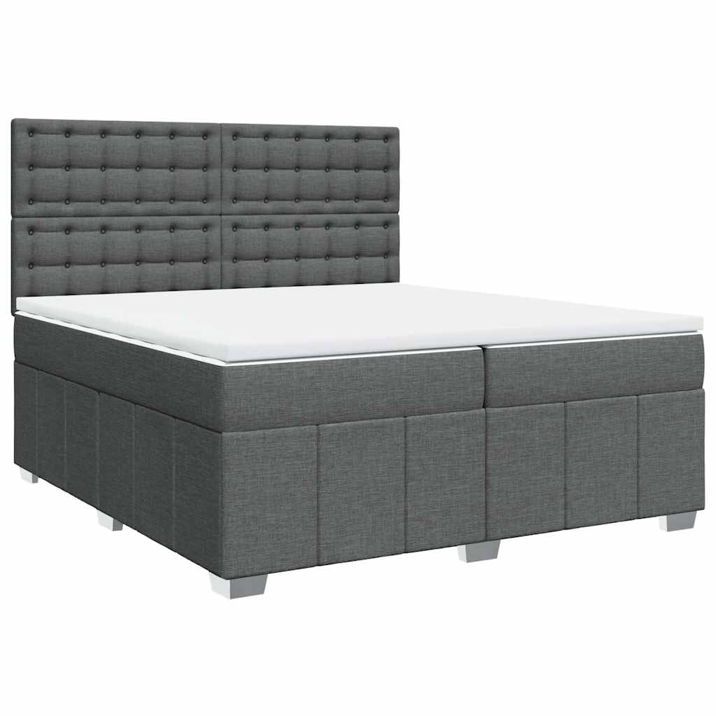 Thumbnail - vidaXL Boxspringbett mit Matratze Dunkelgrau 200x200 cm Stoff