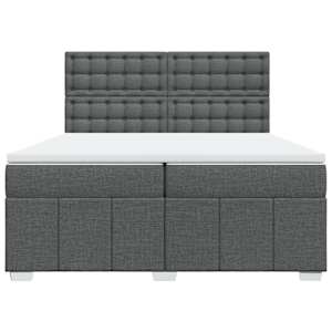 Box spring postel s matrací tmavě šedá 200x200 cm textil - obrázek 6
