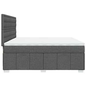 Box spring postel s matrací tmavě šedá 200x200 cm textil - obrázek 7