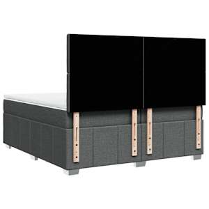 Box spring postel s matrací tmavě šedá 200x200 cm textil - obrázek 8