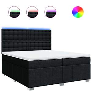 Box spring postel s matrací černá 200x200 cm textil - obrázek 2