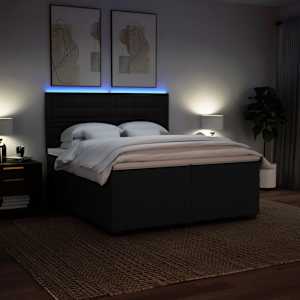 Box spring postel s matrací černá 200x200 cm textil - obrázek 4