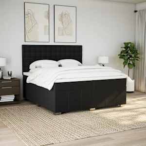 Box spring postel s matrací černá 200x200 cm textil - obrázek 5