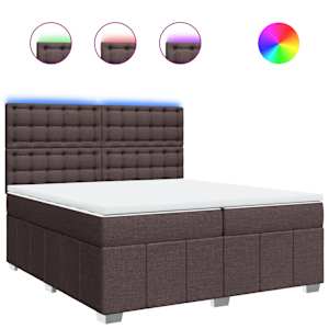 Box spring postel s matrací tmavě hnědá 200x200 cm textil - obrázek 2
