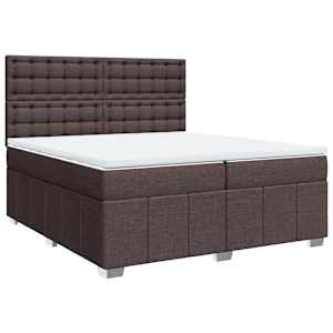 Box spring postel s matrací tmavě hnědá 200x200 cm textil - obrázek 3