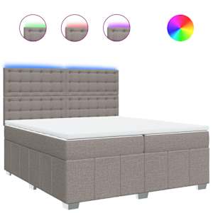 Box spring postel s matrací taupe 200x200 cm textil - obrázek 2