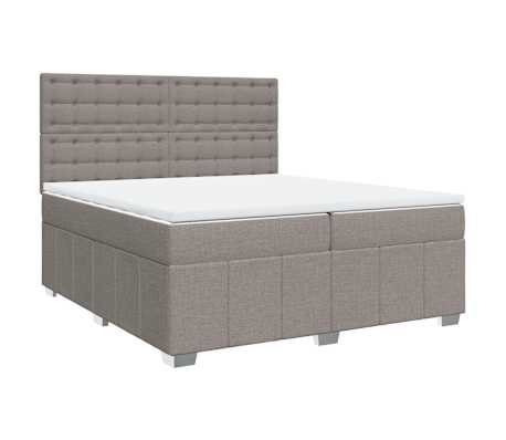 vidaXL Boxspringbett mit Matratze Taupe 200x200 cm Stoff