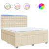 vidaXL kontinentaalvoodi madratsiga, kreemjas, 200x200 cm, kangas