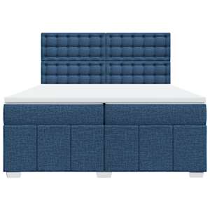 Box spring postel s matrací modrá 200x200 cm textil - obrázek 6