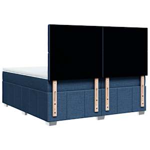 Box spring postel s matrací modrá 200x200 cm textil - obrázek 8