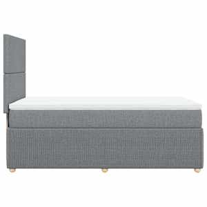 Box spring postel s matrací světle šedá 80 x 200 cm textil - obrázek 7